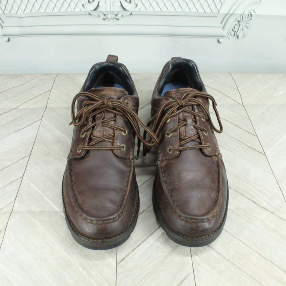 LL BEAN Brown Leather Waterproof Lace Up Oxford Shoes Size 9 - Picture 6 of 8